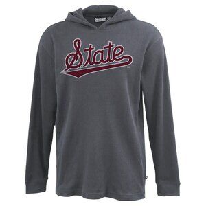 Men's MSU State script Thermal waffle Hoodie GRAY